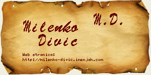Milenko Divić vizit kartica